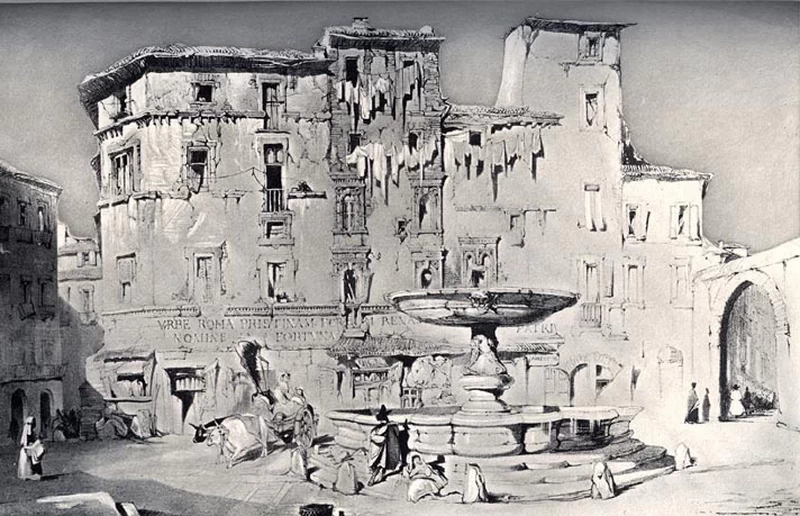 Piazza Santa Maria del Pianto, Roma, 1840